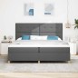 vidaXL Letto Box Spring con Materasso & LED Grigio Scuro 200x200 cm Tessuto vidaXL Letto Box Spring con Materasso & LED Grigio Scuro 200x200 cm Tessuto