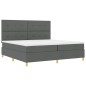 vidaXL Letto Box Spring con Materasso & LED Grigio Scuro 200x200 cm Tessuto vidaXL Letto Box Spring con Materasso & LED Grigio Scuro 200x200 cm Tessuto