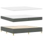 vidaXL Letto Box Spring con Materasso & LED Grigio Scuro 200x200 cm Tessuto vidaXL Letto Box Spring con Materasso & LED Grigio Scuro 200x200 cm Tessuto