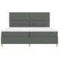 vidaXL Letto Box Spring con Materasso & LED Grigio Scuro 200x200 cm Tessuto vidaXL Letto Box Spring con Materasso & LED Grigio Scuro 200x200 cm Tessuto