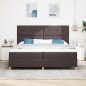 vidaXL Letto a Box con Materasso & LED Marrone Scuro 200x200 cm Tessuto vidaXL Letto a Box con Materasso & LED Marrone Scuro 200x200 cm Tessuto