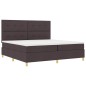 vidaXL Letto a Box con Materasso & LED Marrone Scuro 200x200 cm Tessuto vidaXL Letto a Box con Materasso & LED Marrone Scuro 200x200 cm Tessuto