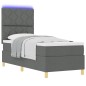 vidaXL Letto con box spring e materasso LED grigio scuro 80x200 cm in tessuto