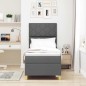 vidaXL Letto con box spring e materasso LED grigio scuro 80x200 cm in tessuto