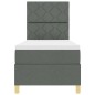 vidaXL Letto con box spring e materasso LED grigio scuro 80x200 cm in tessuto