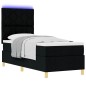 vidaXL Letto Box Spring con Materasso & LED Nero 80x200 cm Tessuto