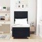 vidaXL Letto Box Spring con Materasso & LED Nero 80x200 cm Tessuto