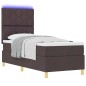 vidaXL Letto a rete a molle con materasso e LED marrone scuro 80x200 cm Tessuto