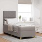 vidaXL Letto con box spring con materasso e LED tortora 80x200 cm tessuto