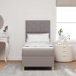 vidaXL Letto con box spring con materasso e LED tortora 80x200 cm tessuto