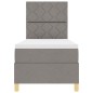 vidaXL Letto con box spring con materasso e LED tortora 80x200 cm tessuto