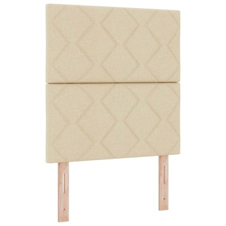 vidaXL Letto a molle con materasso e LED crema 80x200 cm in tessuto