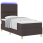 vidaXL Letto Box Spring con Materasso & LED Marrone Scuro 90x200 cm Tessuto