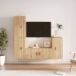 Set di Mobili Porta TV 4 pz Rovere Sonoma in Legno Multistrato Set di Mobili Porta TV 4 pz Rovere Sonoma in Legno Multistrato