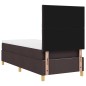 vidaXL Letto Box Spring con Materasso & LED Marrone Scuro 90x200 cm Tessuto