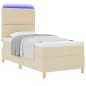 vidaXL Letto Box Sprig con materasso e LED panna 90x200 cm vidaXL Letto Box Sprig con materasso e LED panna 90x200 cm