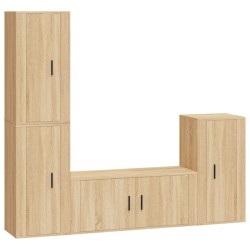Set di Mobili Porta TV 4 pz Rovere Sonoma in Legno Multistrato
