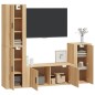 Set di Mobili Porta TV 4 pz Rovere Sonoma in Legno Multistrato Set di Mobili Porta TV 4 pz Rovere Sonoma in Legno Multistrato