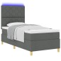 vidaXL Letto a molle e materasso & LED grigio scuro 100x200 cm in tessuto