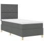 vidaXL Letto a molle e materasso & LED grigio scuro 100x200 cm in tessuto
