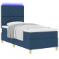 vidaXL Letto con Rete a Molle con Materasso & LED Blu 100x200 cm Tessuto