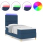 vidaXL Letto con Rete a Molle con Materasso & LED Blu 100x200 cm Tessuto
