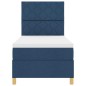 vidaXL Letto con Rete a Molle con Materasso & LED Blu 100x200 cm Tessuto