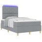 vidaXL Letto con box spring con materasso & LED Grigio chiaro 120x190 cm Tessuto