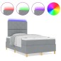 vidaXL Letto con box spring con materasso & LED Grigio chiaro 120x190 cm Tessuto