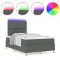 vidaXL Letto a molle con materasso & LED grigio scuro 120x190 cm in tessuto vidaXL Letto a molle con materasso & LED grigio scuro 120x190 cm in tessuto