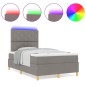 vidaXL Letto con Box Spring e Materasso & LED Tortora 120x200 cm Tessuto vidaXL Letto con Box Spring e Materasso & LED Tortora 120x200 cm Tessuto