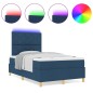 vidaXL Letto a molle con materasso e LED blu 120x200 cm in tessuto