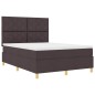 vidaXL Letto con Box Spring e Materasso LED Marrone Scuro 140x190 cm Tessuto vidaXL Letto con Box Spring e Materasso LED Marrone Scuro 140x190 cm Tessuto