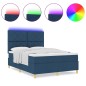 vidaXL Letto con Box Spring e luce LED blu 140x190 cm tessuto vidaXL Letto con Box Spring e luce LED blu 140x190 cm tessuto