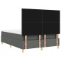 vidaXL Letto box spring con materasso e LED Grigio scuro 140x200 cm Tessuto vidaXL Letto box spring con materasso e LED Grigio scuro 140x200 cm Tessuto