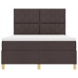 vidaXL Letto a Molle con Materasso & LED Marrone Scuro 140x200 cm Tessuto
