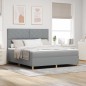 vidaXL Letto rete a molle con materasso & LED Grigio chiaro 180x200 cm Tessuto vidaXL Letto rete a molle con materasso & LED Grigio chiaro 180x200 cm Tessuto