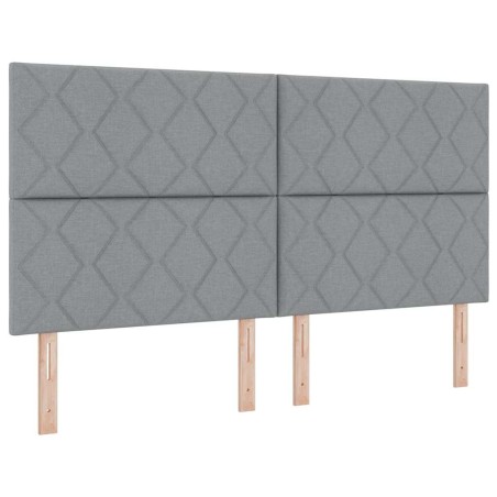 vidaXL Letto rete a molle con materasso & LED Grigio chiaro 180x200 cm Tessuto