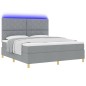 vidaXL Letto rete a molle con materasso & LED Grigio chiaro 180x200 cm Tessuto vidaXL Letto rete a molle con materasso & LED Grigio chiaro 180x200 cm Tessuto