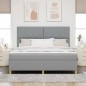 vidaXL Letto rete a molle con materasso & LED Grigio chiaro 180x200 cm Tessuto vidaXL Letto rete a molle con materasso & LED Grigio chiaro 180x200 cm Tessuto