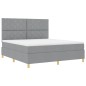 vidaXL Letto rete a molle con materasso & LED Grigio chiaro 180x200 cm Tessuto vidaXL Letto rete a molle con materasso & LED Grigio chiaro 180x200 cm Tessuto