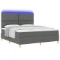 vidaXL Letto a Molle con Materasso e LED Grigio Scuro 180x200 cm Tessuto
