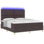 vidaXL Letto con box spring con materasso & LED Marrone Scuro 180x200 cm Tessuto