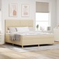 vidaXL Letto con Box Spring e Materasso & LED Panna 180x200 cm Tessuto