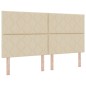 vidaXL Letto con Box Spring e Materasso & LED Panna 180x200 cm Tessuto