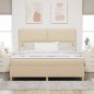 vidaXL Letto con Box Spring e Materasso & LED Panna 180x200 cm Tessuto