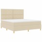 vidaXL Letto con Box Spring e Materasso & LED Panna 180x200 cm Tessuto