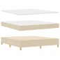 vidaXL Letto con Box Spring e Materasso & LED Panna 180x200 cm Tessuto