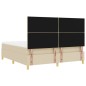 vidaXL Letto con Box Spring e Materasso & LED Panna 180x200 cm Tessuto