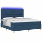 vidaXL Letto Box Spring con materasso e LED Blu 180x200 cm Tessuto vidaXL Letto Box Spring con materasso e LED Blu 180x200 cm Tessuto